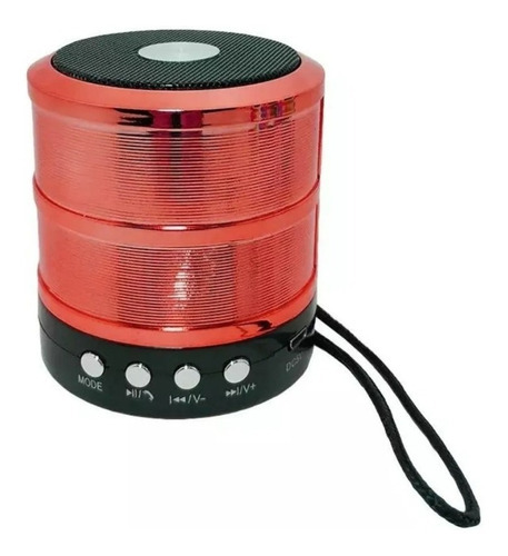 Caixa Som Bluetooth Portátil Speaker Para Presente Ws887 Cor Vermelho 110v/220v