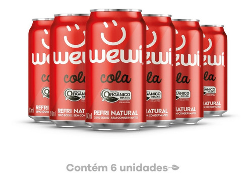 Refrigerante Orgânico Sabor Coca Wewi Lata 350ml