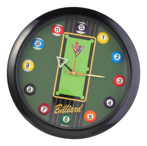 Reloj De Pared Con Bola De Billar, Reloj Silencioso Negro