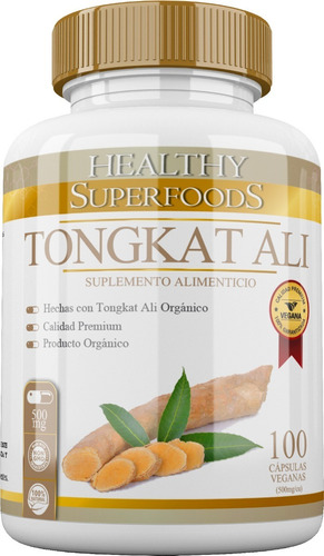 Tongkat Ali Premium Puro Orgánico 100 Capsulas 500mg Sabor Natural