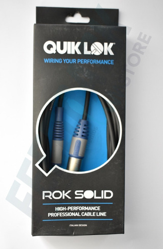 Cable De Microfono Negro, Quiklok Rok Solid Rksm/310-6