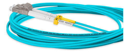 Cordão Óptico Lc Lc Duplex Mmf 3mts Om3 Lszh Miljet C/anatel