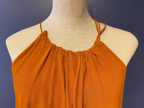 Blusa Camisola Importada Color Ladrillo Halter Marca Conocid