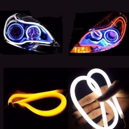 Imagem 2 de 9 de Barra Kit Tubo De Led Flexível Angel Eye Drl Farol Silverado