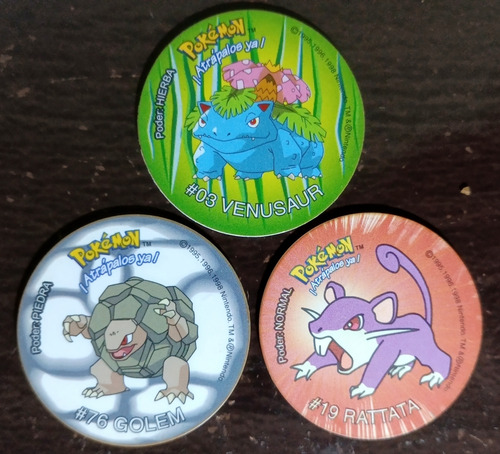 3 Tazos De Pokemón Originales A Elegir Los Que Te Falten (: (Usado)