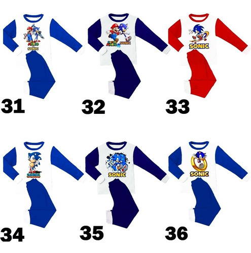 Pijama De Sonic Niño Niña Talla 12 Y 14