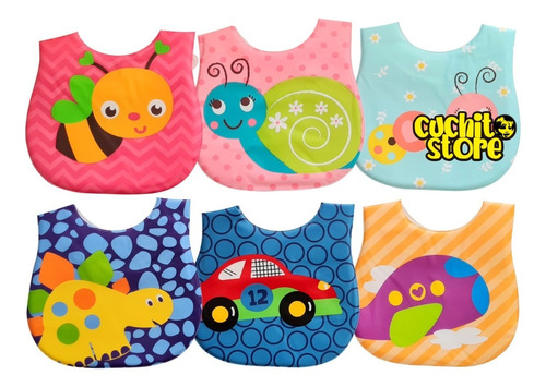 Pack 3 Baberos Impermeables Para Bebe