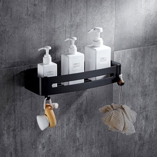 Organizador Esquinero Negro Mate Para Baño Pared Ducha