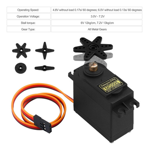 5 Pzas Servomotor Mg995 15kg Towerpro Arduino Servo Motor