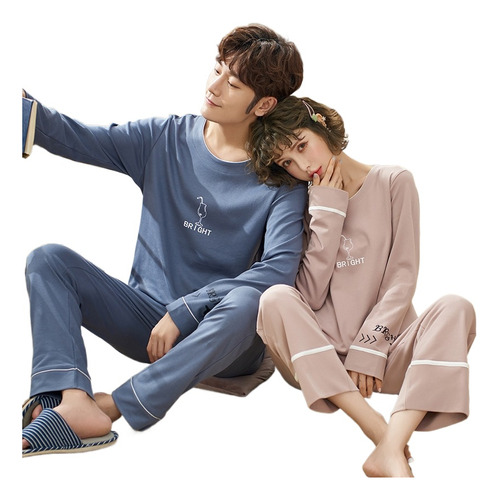 Ropa De Dormir Coreana Para Mujer Y Hombre, Pijama Informal,