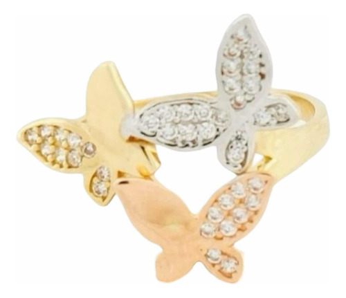 Anillo Mariposas Oro Florentino 10 K + Obsequio