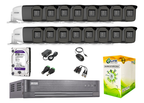 Cámaras Seguridad Exterior Kit 16 Varifocal Full Hd + 2tb Wd