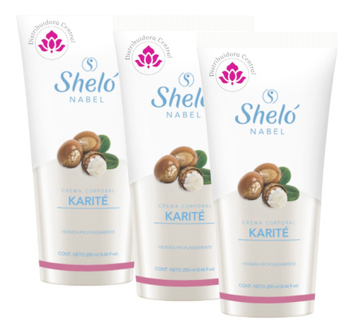 Crema Corporal Karite Shelo Nabel® 250ml. 3 Piezas