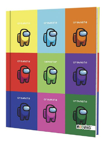 Cuaderno Tapa Dura 16 X 21cm 48 Hojas Among Us Mooving Color Multicolor