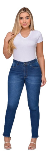 Calça  Feminina Modeladora Skinny Cintura Media Jeans Lycra 