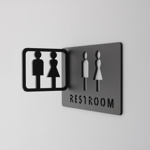 Para Damas Caballeros Baño Símbolo Baño Signo Montaje