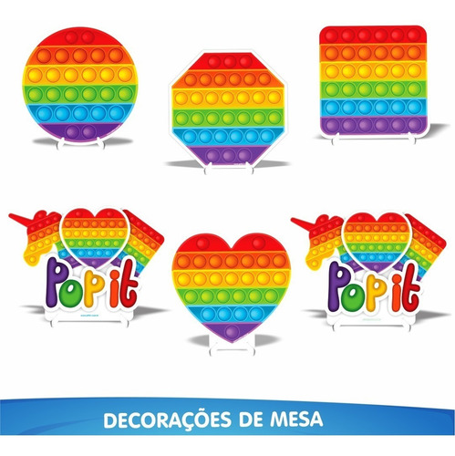 Imagem 6 de 9 de Kit Festa Fácil Pop It - Fidget Toy - Decoração Aniversário