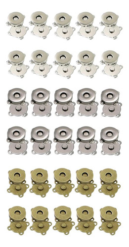 4 Sujetadores Magnéticos Plata 14mm Plata Plata