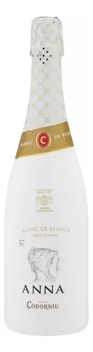 Espumante espanhol branco brut reserva blanc de blancs Codorníu anna chardonnay cava garrafa 750ml