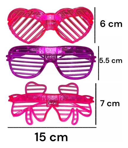 12 Lentes Luminosos Luz Led Retro Fiesta Baada Boda