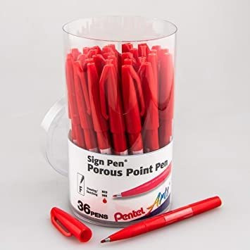 Imagen 1 de 2 de Pentel Arts Sign Pen (s520pc36b) - Lote De 36 Carteles Con P