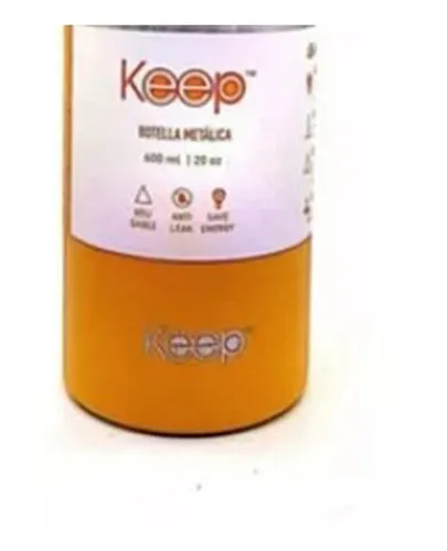 Botella Hidratación 600ml Metálica Naranjo Keep Mimbral