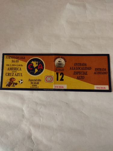 Boleto Futbol América 94-95