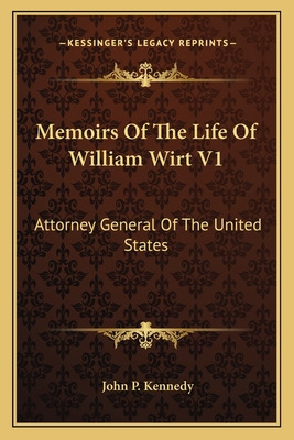 Libro Memoirs Of The Life Of William Wirt V1: Attorney Ge...