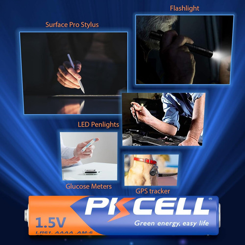 Paquete Con 40 Pilas Aaa Alcalinas Pkcell Larga Duración 1.5V