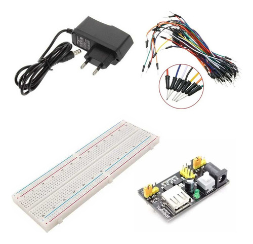 Protoboard 830 + 65 Jumper + Fonte P/ Protoboad Para Arduino