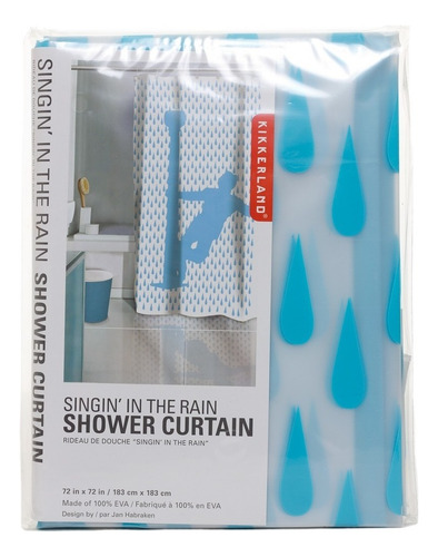 Cortinas De Baño Singin' In The Rain Kikkerland 180 X 180 Cm Color Azul