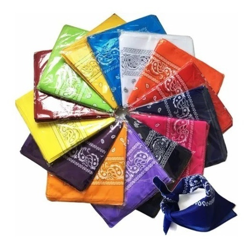 Pack 45 Pañoletas Bandanas 53 X 53 Cm Moto Diseño A Elección