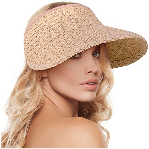 Gorros Sombreros Y Boinas Visera De Paja Beige Para Mujer