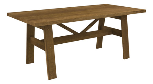 Mesa De Jantar 6 Lugares Em Madeira 180 Cm Farm Rustico