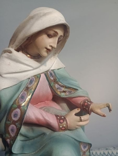 Antigua Virgen Maria Española Original Religioso Nacimiento 