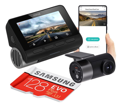 Camera Veicular Automotiva Xiaomi 70mai A800s 4k Dual +128gb