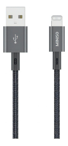 Miniso Cable Lightining Carga Rapida Y Sync Reforzado 1m C89 Color Grafito