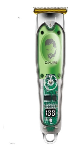 Máquina Profissional Daling Clipper Cabelo Transparente 1579 Cor Verde 110v/220v