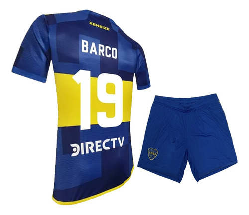 Conjunto Boca Barco Short + Camiseta Talle Niños Tela Deport