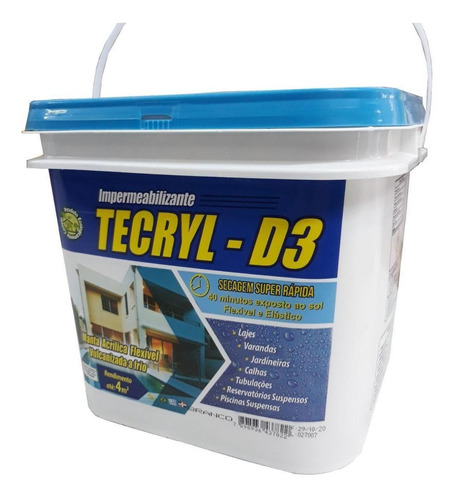 Impermeabilizante Tecryl D3 4kg Flexível Branco
