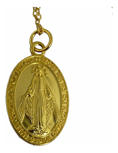Collar Colgante Medalla Milagrosa Virgen De Lo Rayos Plata