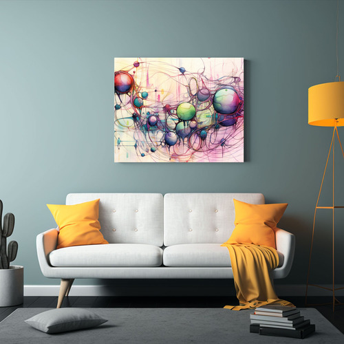 75x50cm Cuadro Neurografía: Circuito Cerebral En Colores Ú