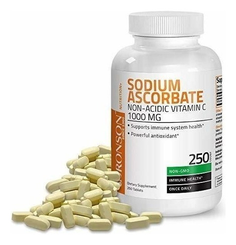 Ascorbato De Sodio Vitamina C 1000 Mg No Acido 250 Tab