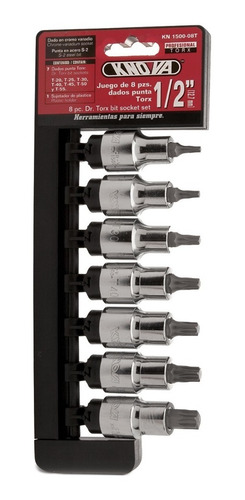 Juego Dados 1/2 Punta Torx 8 Piezas - Knova