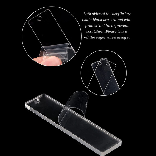 Llavero Acrílico En Blanco Con Anillo Transparente Para Llav