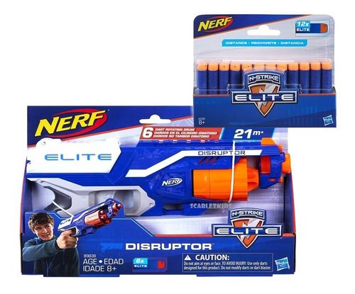 Nerf N-strike Elite Disruptor + 12 Dardos Combo Orig Hasbro