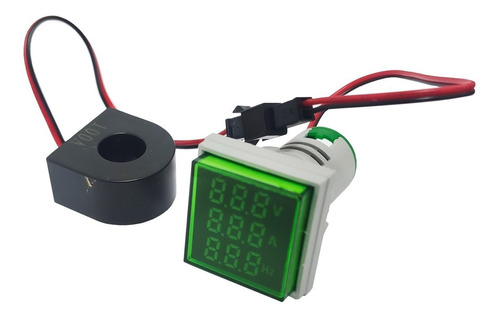Mini Voltímetro Amperimetro Hz Digital Cuadrado Baw