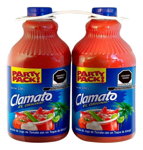 Bebida De Jugo De Tomate Clamato Party Pack 2 Pzas
