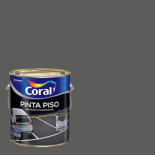 Tinta Pinta Piso Alta Resistencia 3,6lt Coral Cores Cor Cinza Escuro