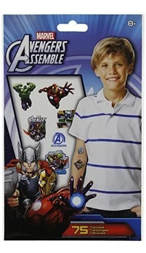 Marvel Avengers Ensambla Tatuajes Temporales - 75 Ct.